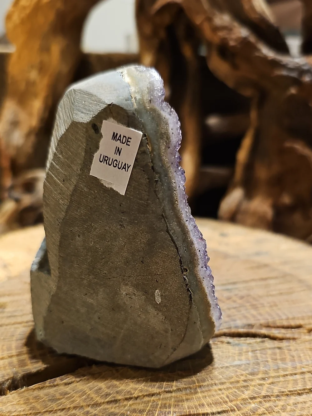 Lavender Amethyst Crystal Cutbase Display